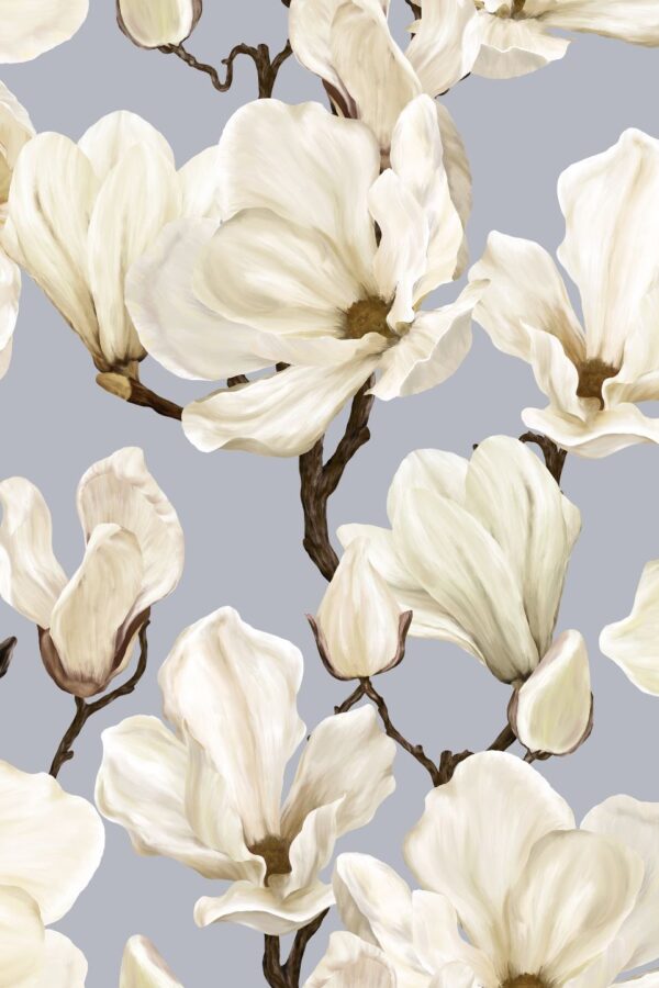 Magnolias on grey