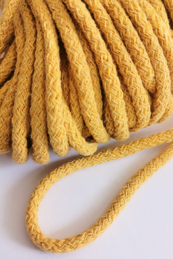 Bavlněná šňůra 5 mm MUSTARD