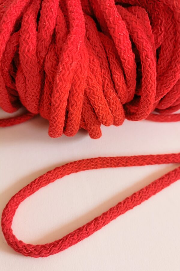 Cotton cord 5 mm RED