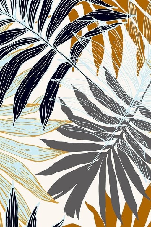 Natural palm tree leaves