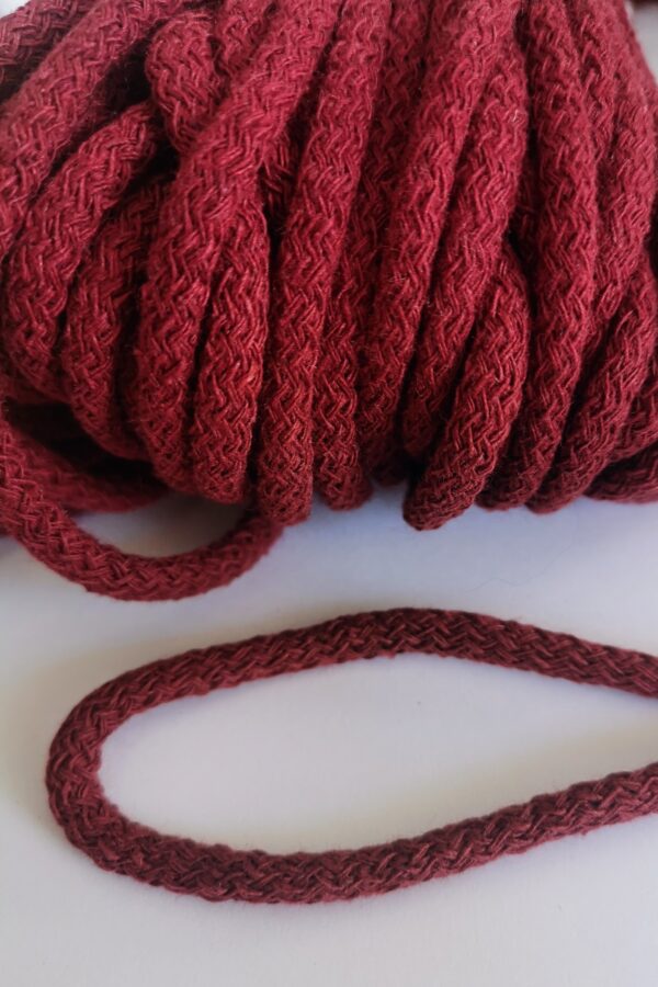Katoenen koord 5 mm BURGUNDY