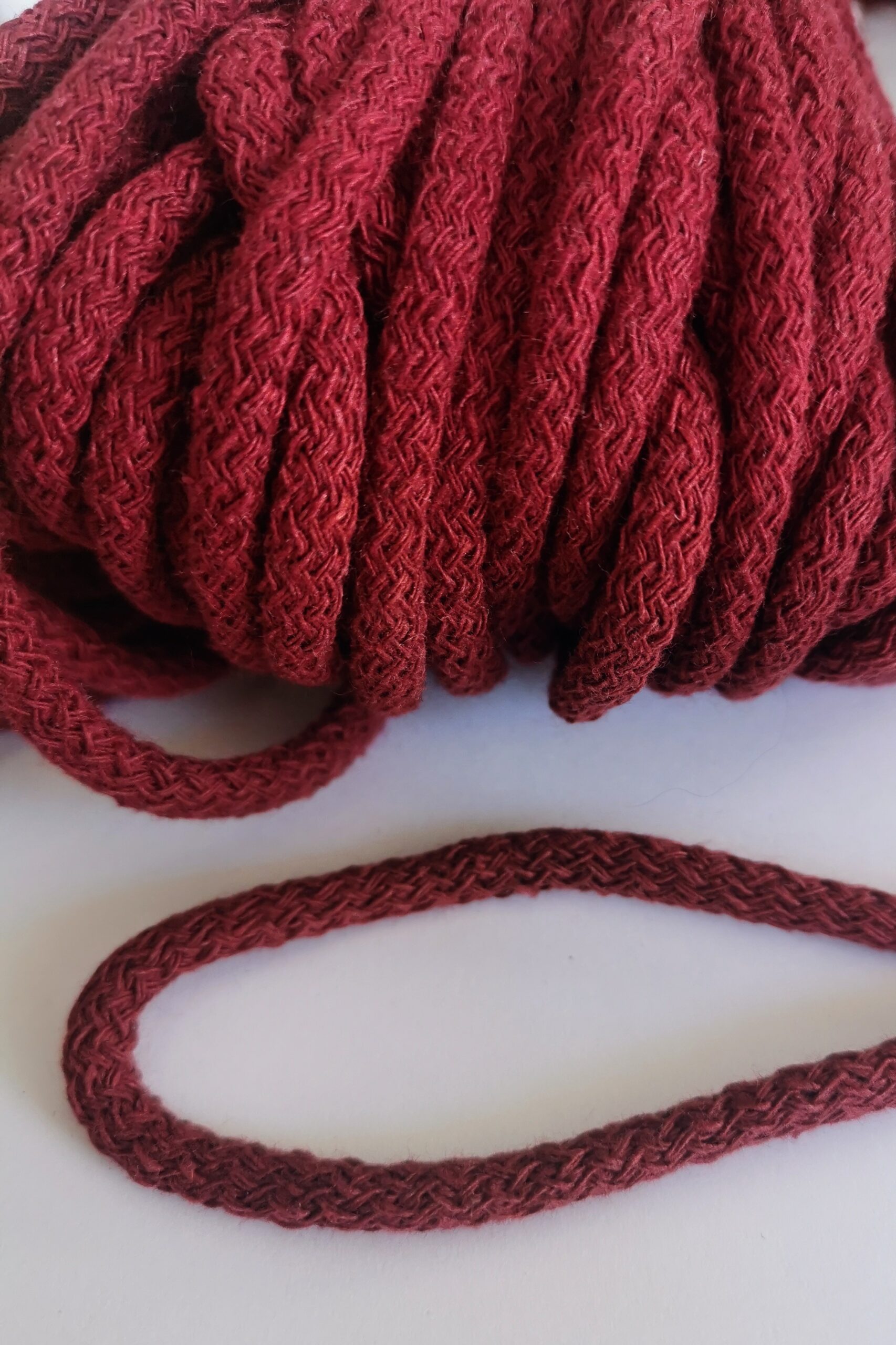 Cotton cord 5 mm BURGUNDY