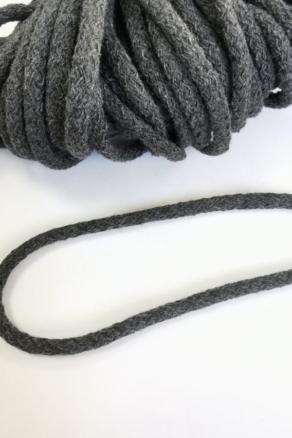 Cotton cord 5 mm GRAPHITE MELANGE
