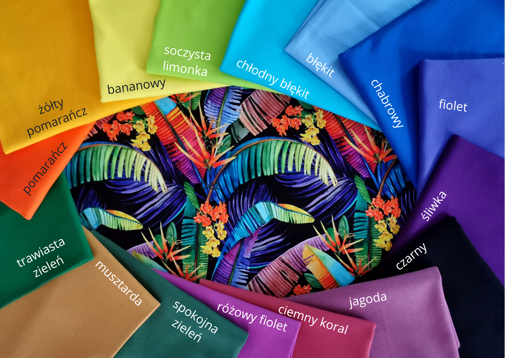 Jersey Colourful tropical jungle leaves - obrazek 4