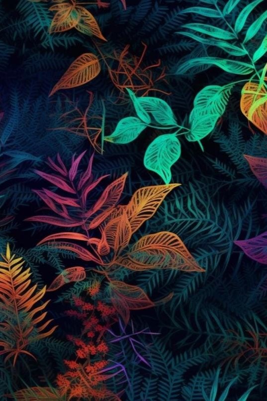 Transparent foliage on black kupon 0,6 m