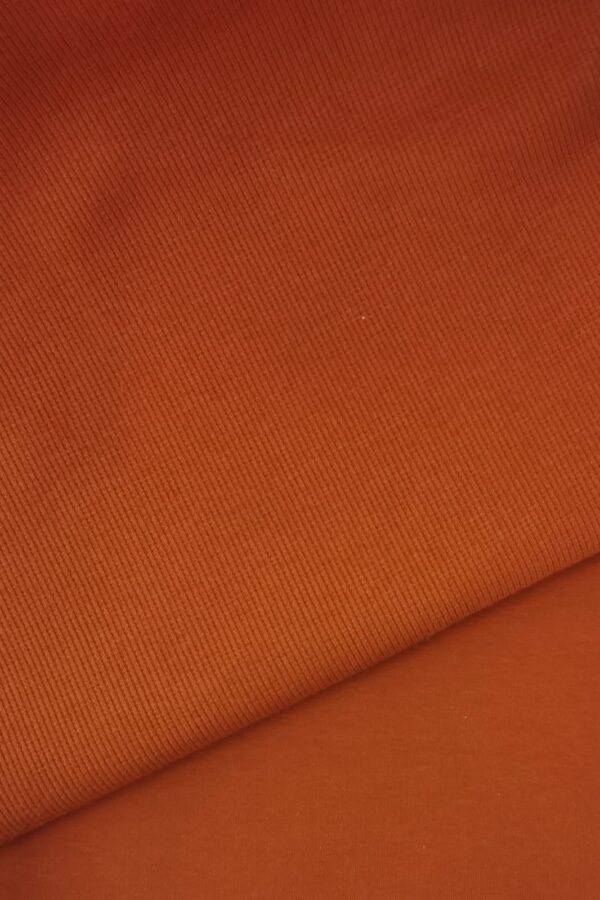 BRICK COLOUR Ribbed Knit fabric