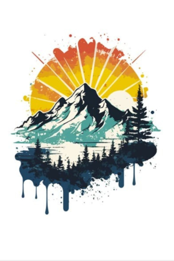 Panel Mountains at sunset BS