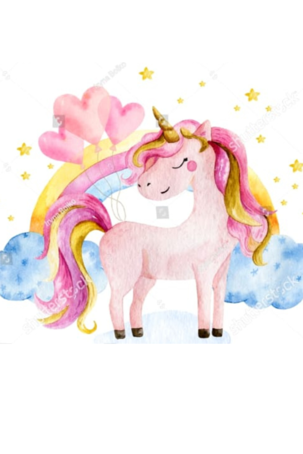 Panel Unicorn with a rainbow