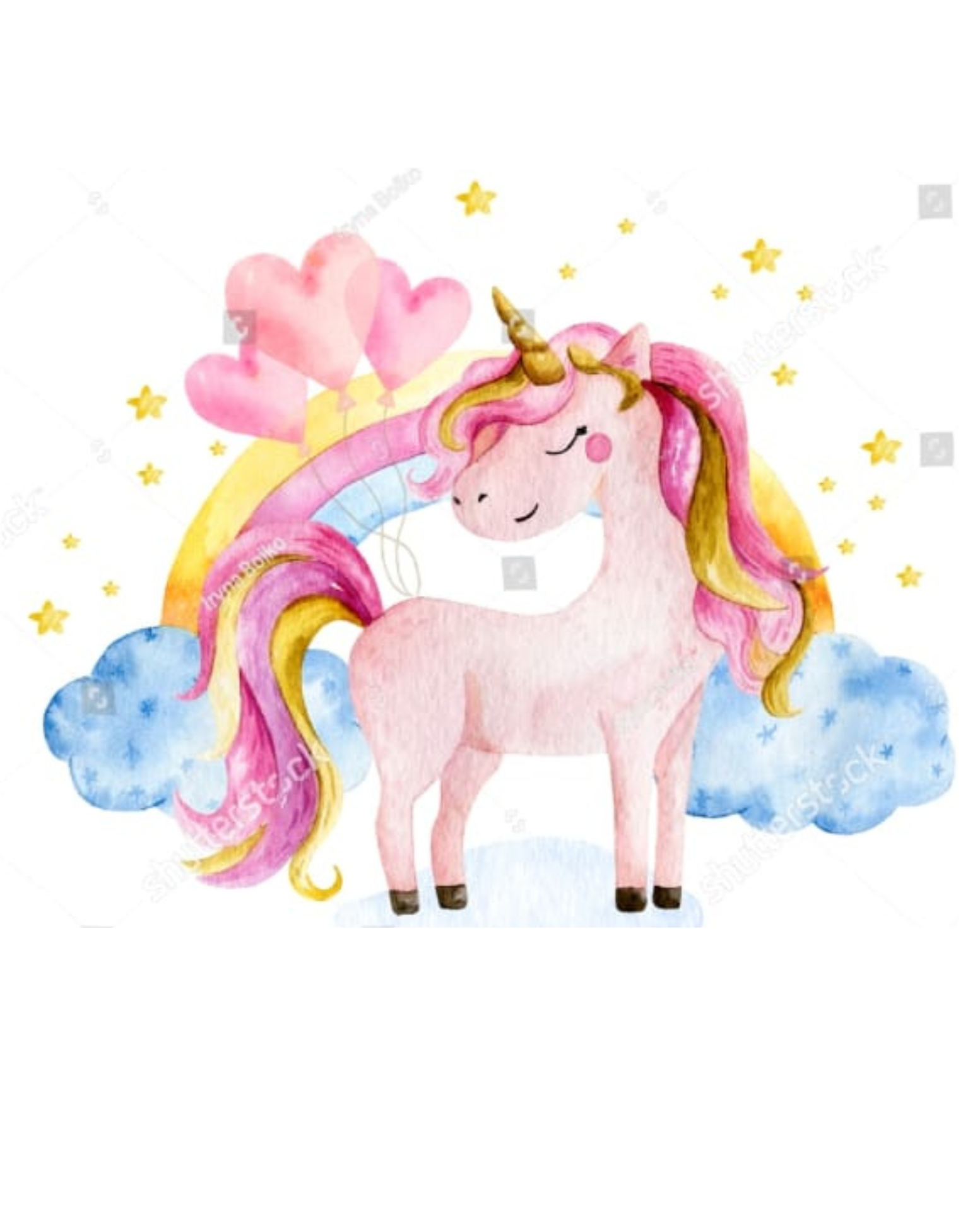 Panel Unicorn with a rainbow