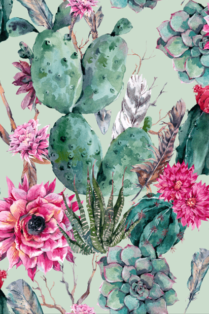 Jersey cactuses on mint