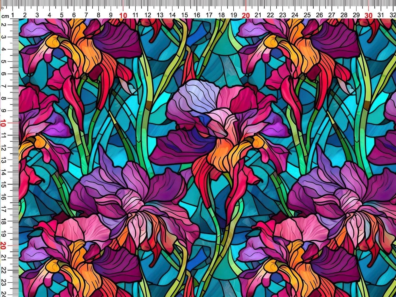Irises stained glass - obrazek 3
