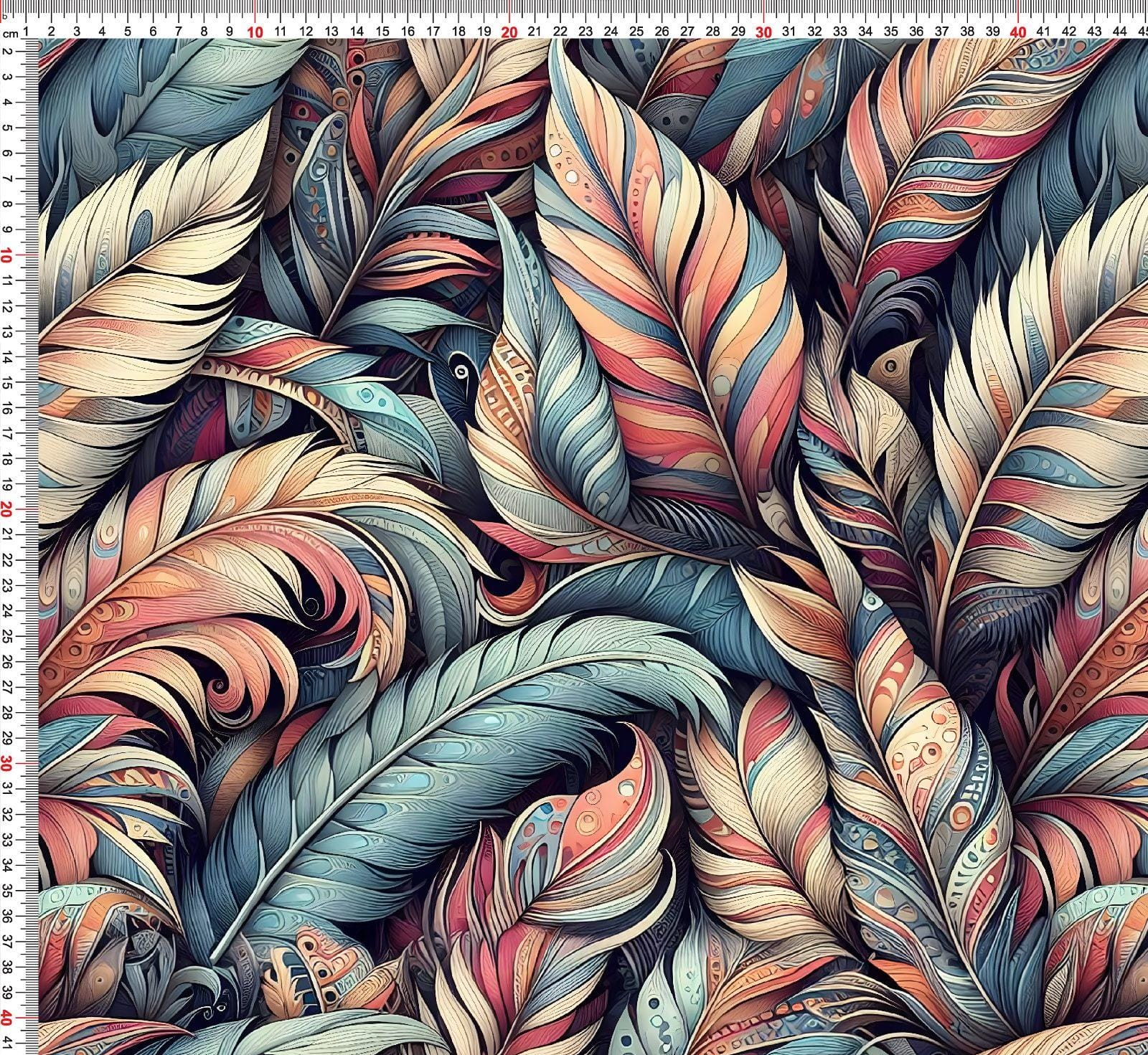 Boho feathers kupon 0,5 m - obrazek 3